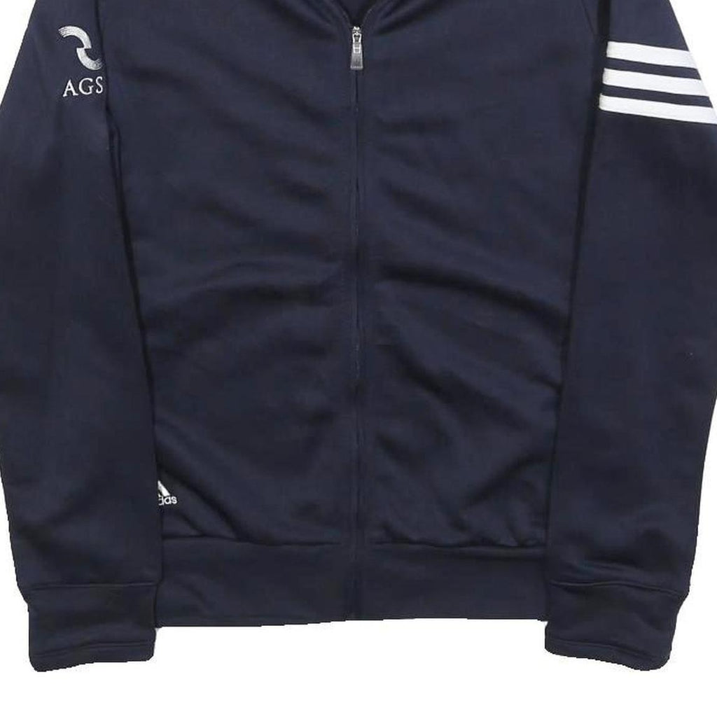 ADIDAS Mens Navy Blue Zip Jacket S Polyester Blend Athletic Casual Sportswear
