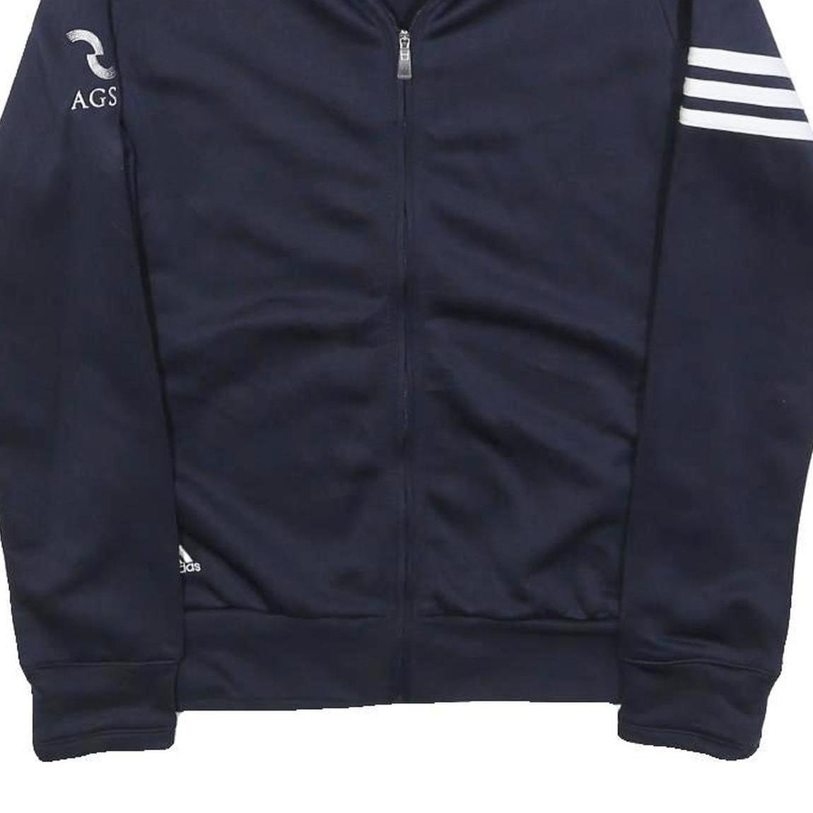 ADIDAS Mens Navy Blue Zip Jacket S Polyester Blend Athletic Casual Sportswear