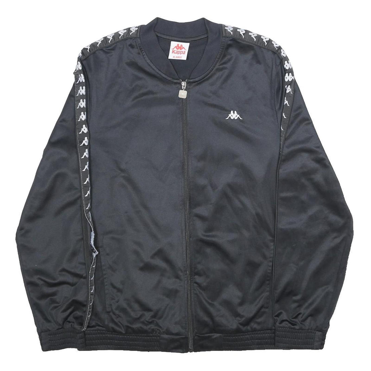 KAPPA Mens Black Zip Jacket XL Polyester Casual Sportswear Track Logo