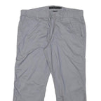 CALVIN KLEIN Womens Cotton Blend Grey Regular Fit Straight Leg Trousers W32 L24