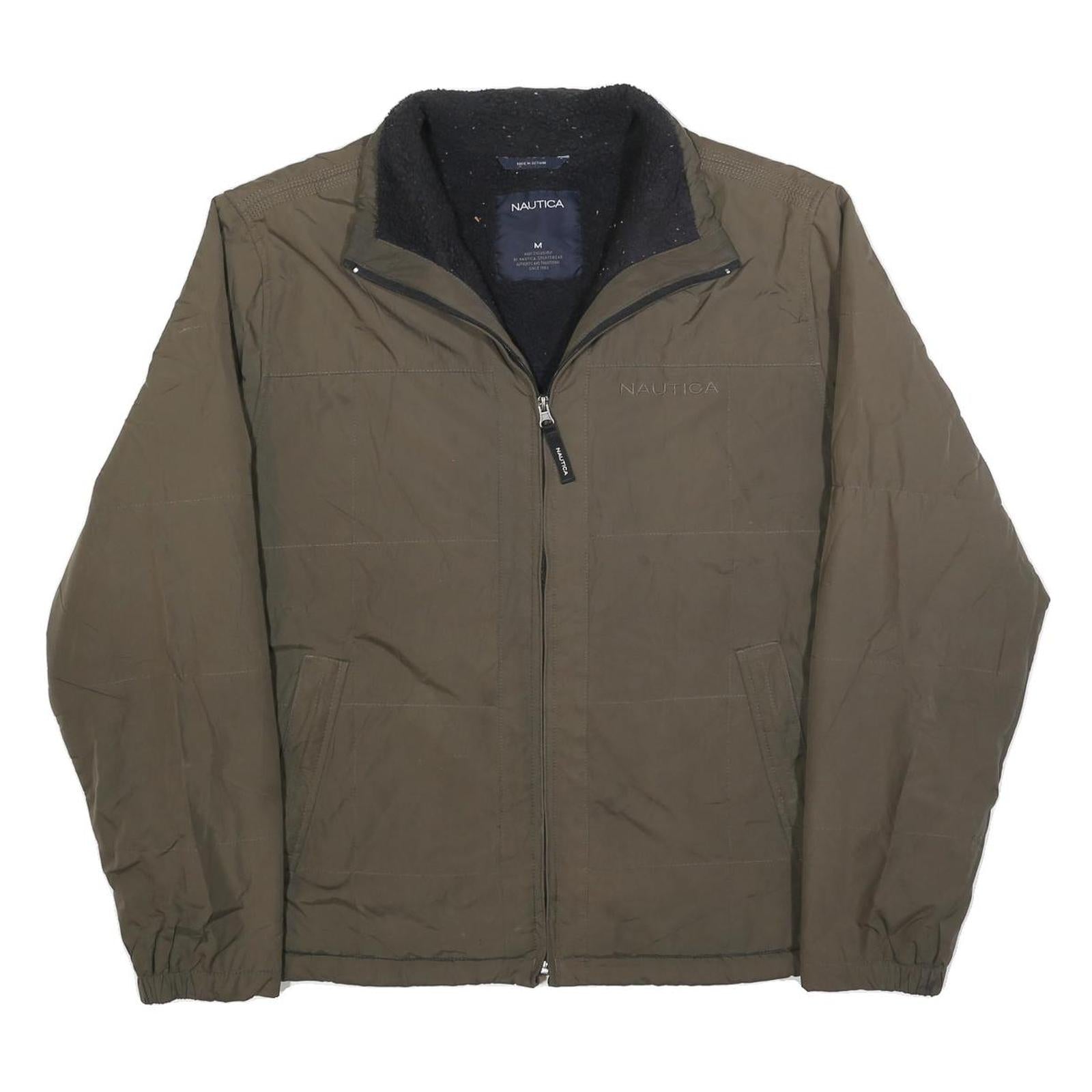 NAUTICA Mens Green Polyester Blend Jacket Zip M Casual Outerwear
