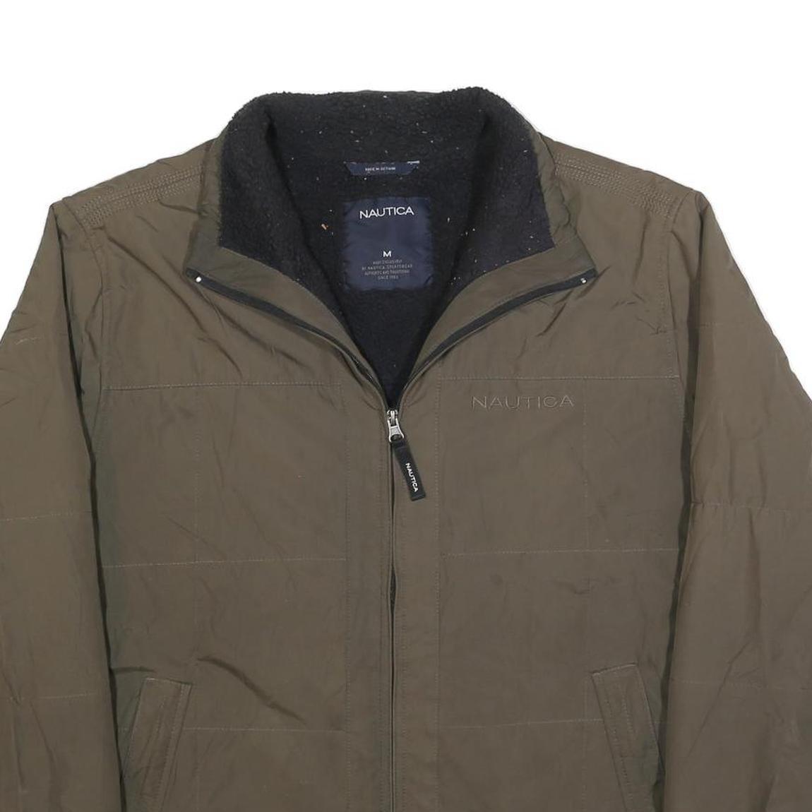 NAUTICA Mens Green Polyester Blend Jacket Zip M Casual Outerwear