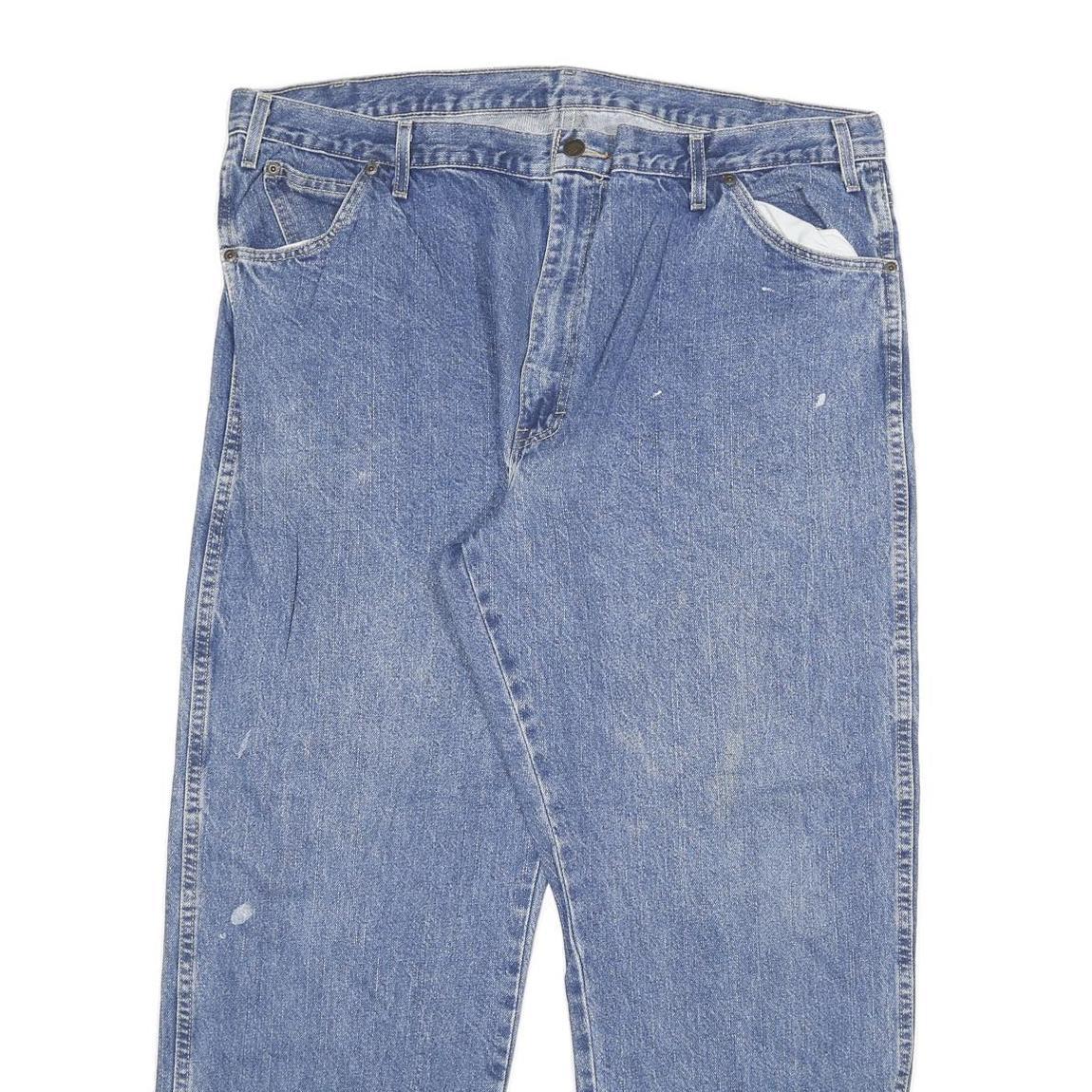 DICKIES Mens Jeans Blue Regular Straight Denim Medium W42 L30 Workwear Durable