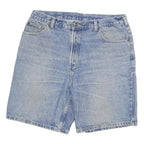 Mens Light Blue Denim Cotton Blend Shorts XL W34 Casual Regular Fit Classic