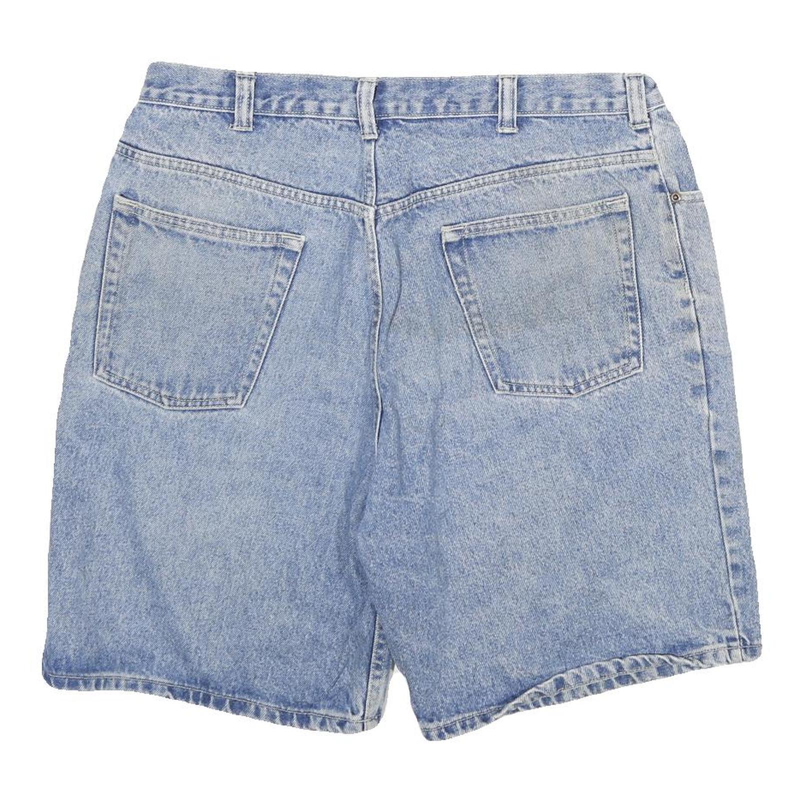 Mens Light Blue Denim Cotton Blend Shorts XL W34 Casual Regular Fit Classic