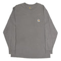 CARHARTT Mens Grey Long Sleeve Crew Neck Pocket T-Shirt M Cotton Casual