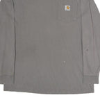 CARHARTT Mens Grey Long Sleeve Crew Neck Pocket T-Shirt M Cotton Casual