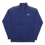 ADIDAS Mens Blue Polyester Blend Track Jacket M Zip Plain Sportswear