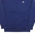 ADIDAS Mens Blue Polyester Blend Track Jacket M Zip Plain Sportswear