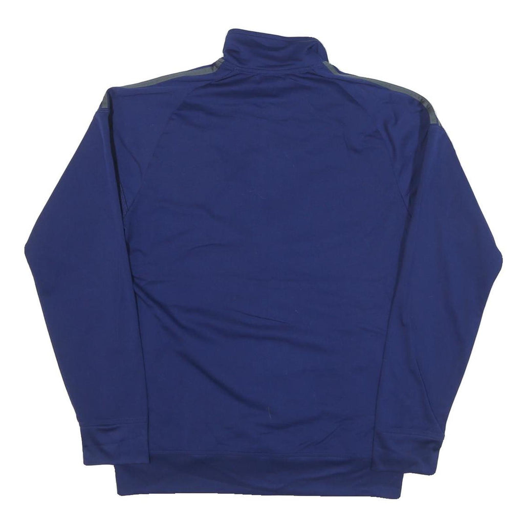 ADIDAS Mens Blue Polyester Blend Track Jacket M Zip Plain Sportswear
