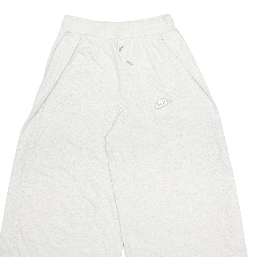 NIKE Womens Joggers White S W26 L27 Cotton Blend Wide Leg Drawstring Casual