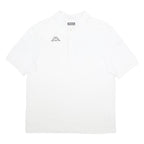 KAPPA Mens White Short Sleeve Plain L Cotton Polo Shirt Classic Fit Casual