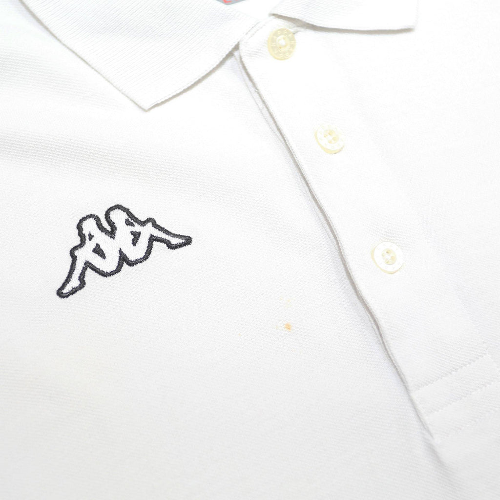 KAPPA Mens White Short Sleeve Plain L Cotton Polo Shirt Classic Fit Casual