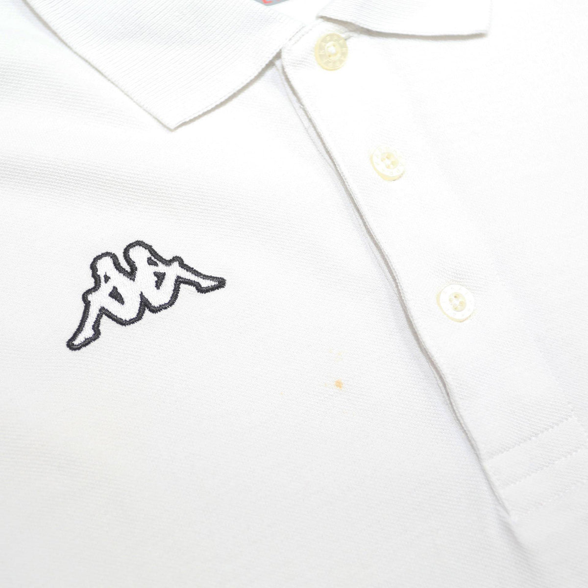 KAPPA Mens White Short Sleeve Plain L Cotton Polo Shirt Classic Fit Casual