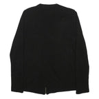 CALVIN KLEIN Womens Black Plain Pullover Jumpers Crew Neck Tight Knit M Zip