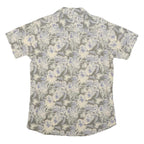 JOHN ADAMS Mens Grey Cream Floral Print Cotton Blend Shirt M Summer Casual