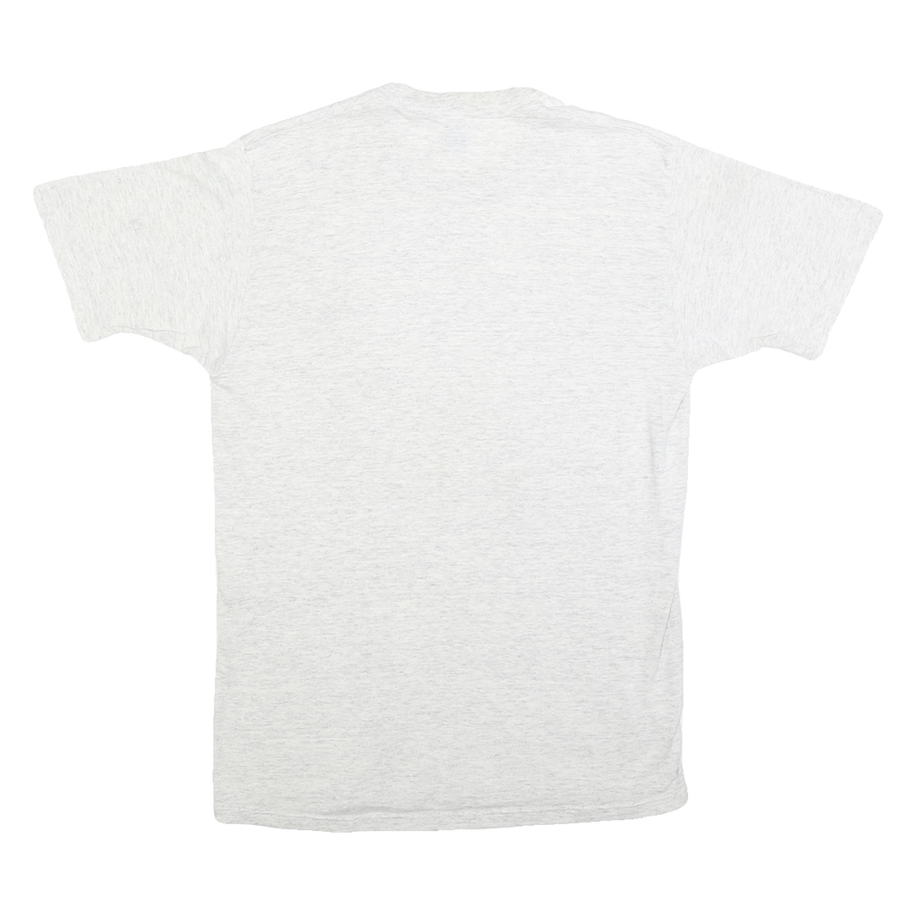 JERZEES Mens White 3rd Garlic 3 Wall Gilroy Recreation Graphic T-Shirt L Short