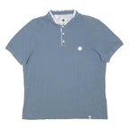 PRETTY GREEN Womens Blue Polo Shirt XL Cotton Blend Short Sleeve Plain Casual