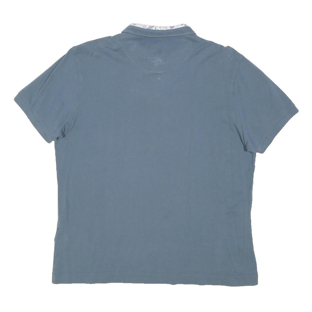PRETTY GREEN Womens Blue Polo Shirt XL Cotton Blend Short Sleeve Plain Casual