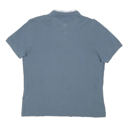 PRETTY GREEN Womens Blue Polo Shirt XL Cotton Blend Short Sleeve Plain Casual