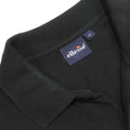 ELLESSE Mens Black Cotton Polo Shirt 2XL Embroidered Logo Basic Comfortable
