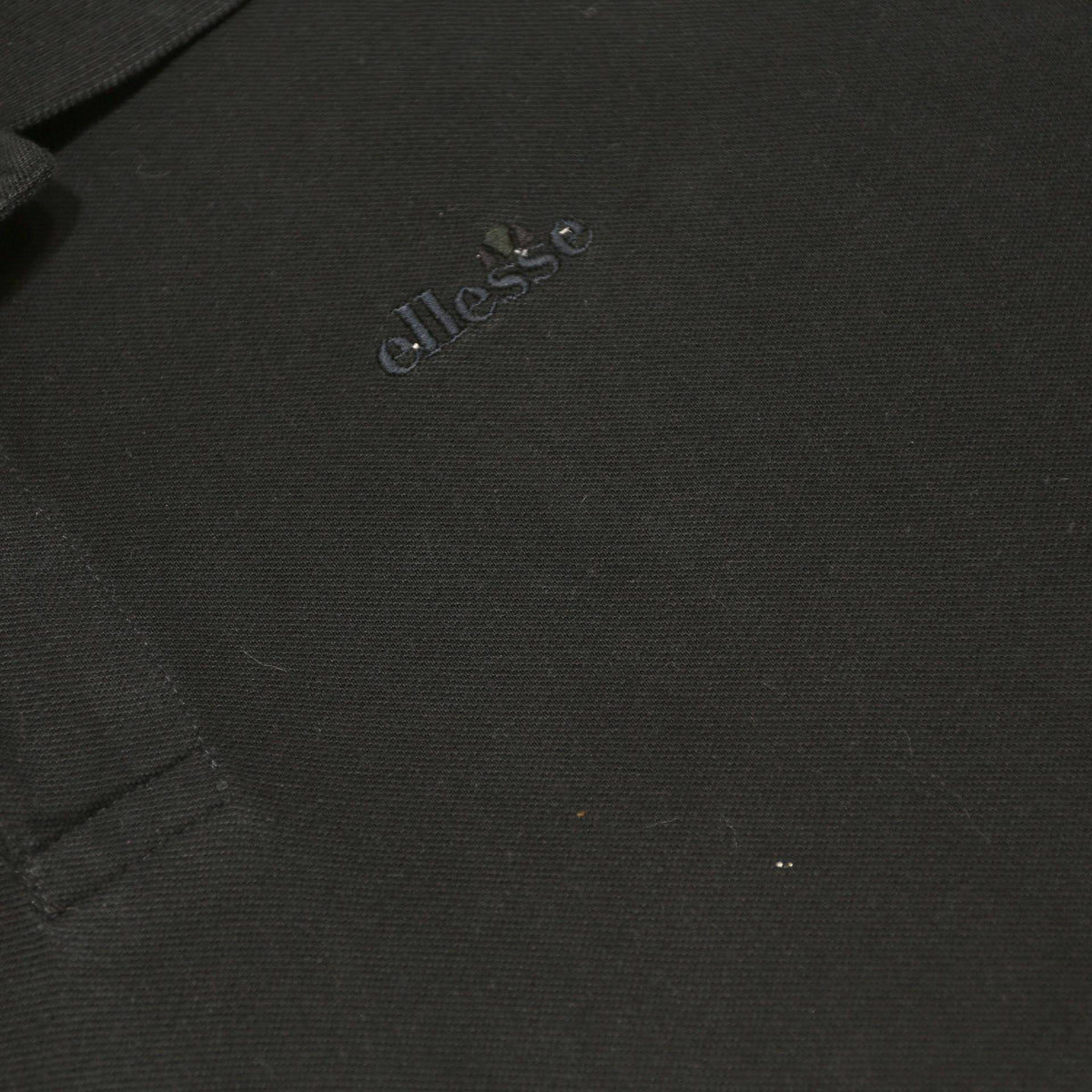 ELLESSE Mens Black Cotton Polo Shirt 2XL Embroidered Logo Basic Comfortable