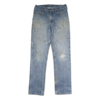 CARHARTT Mens Classic Blue Denim Jeans W32 L34 Zip Casual Cotton Blend