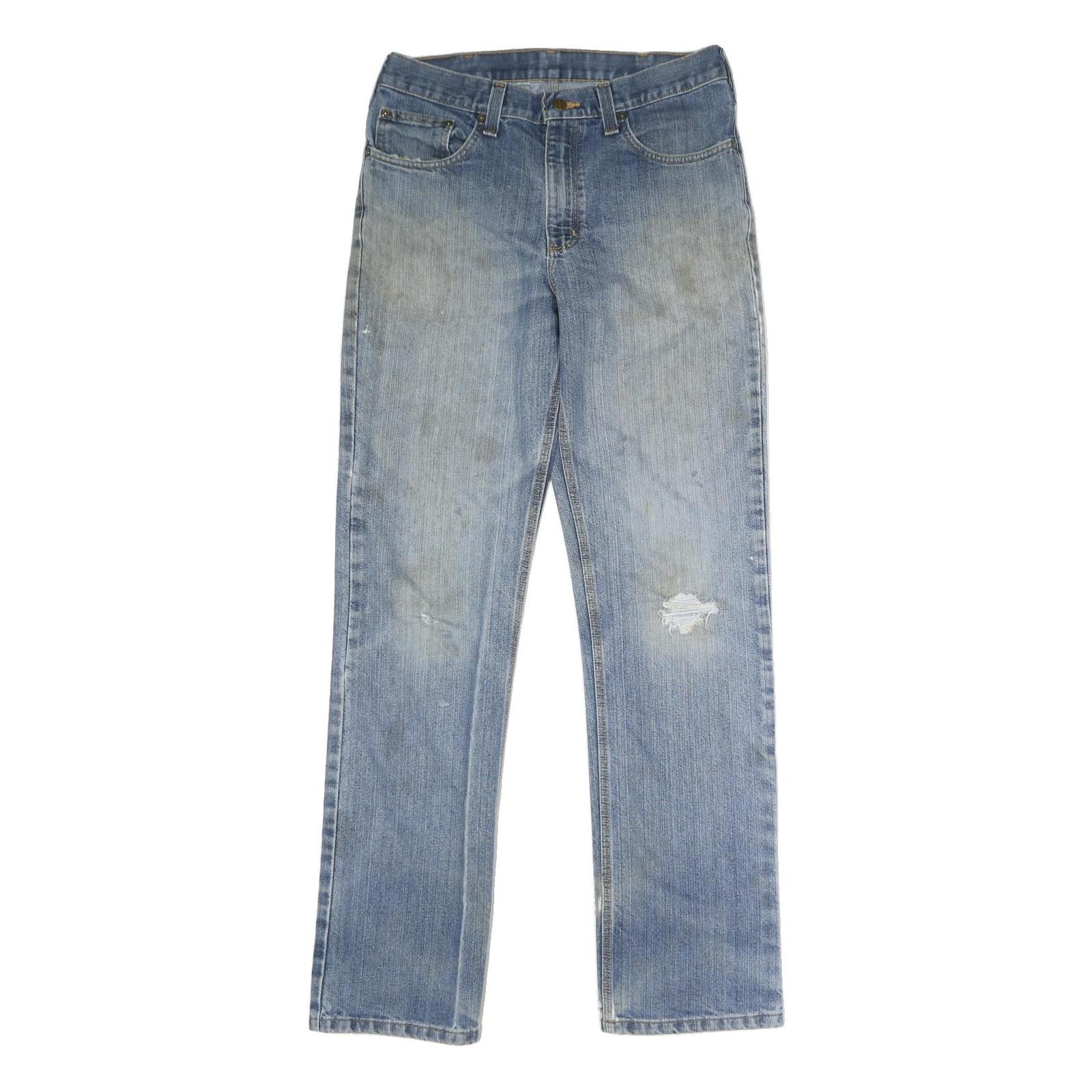 CARHARTT Mens Classic Blue Denim Jeans W32 L34 Zip Casual Cotton Blend