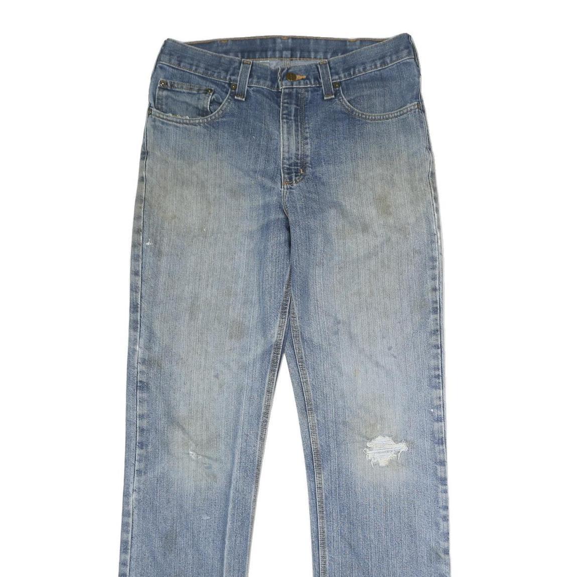 CARHARTT Mens Classic Blue Denim Jeans W32 L34 Zip Casual Cotton Blend