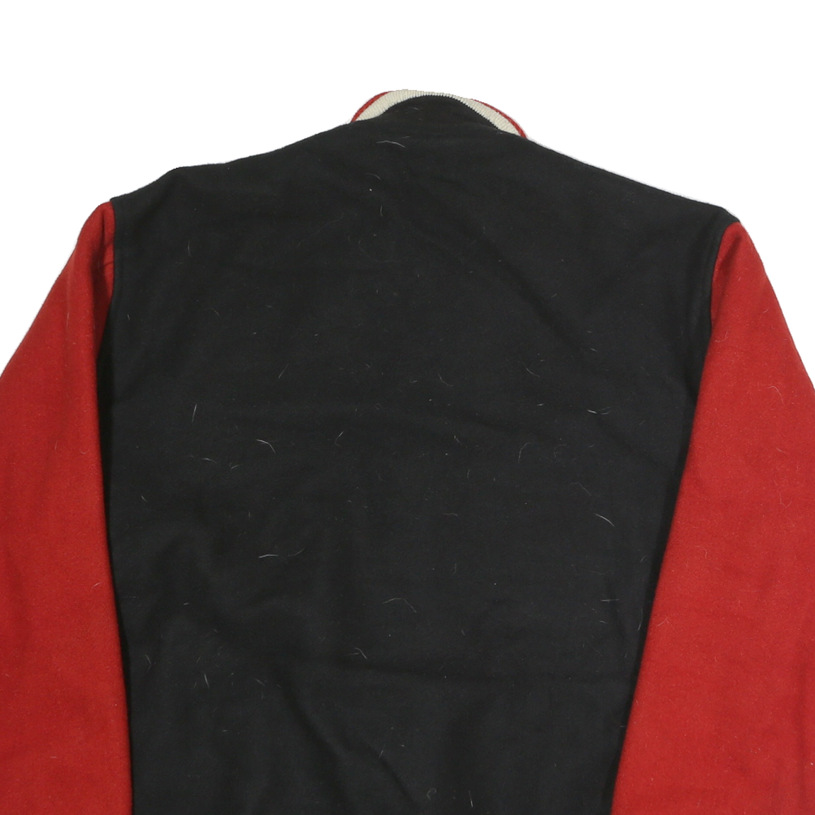 AUBURN Mens Black & Red Button Cotton Varsity Jacket XL Sportswear Classic Fit