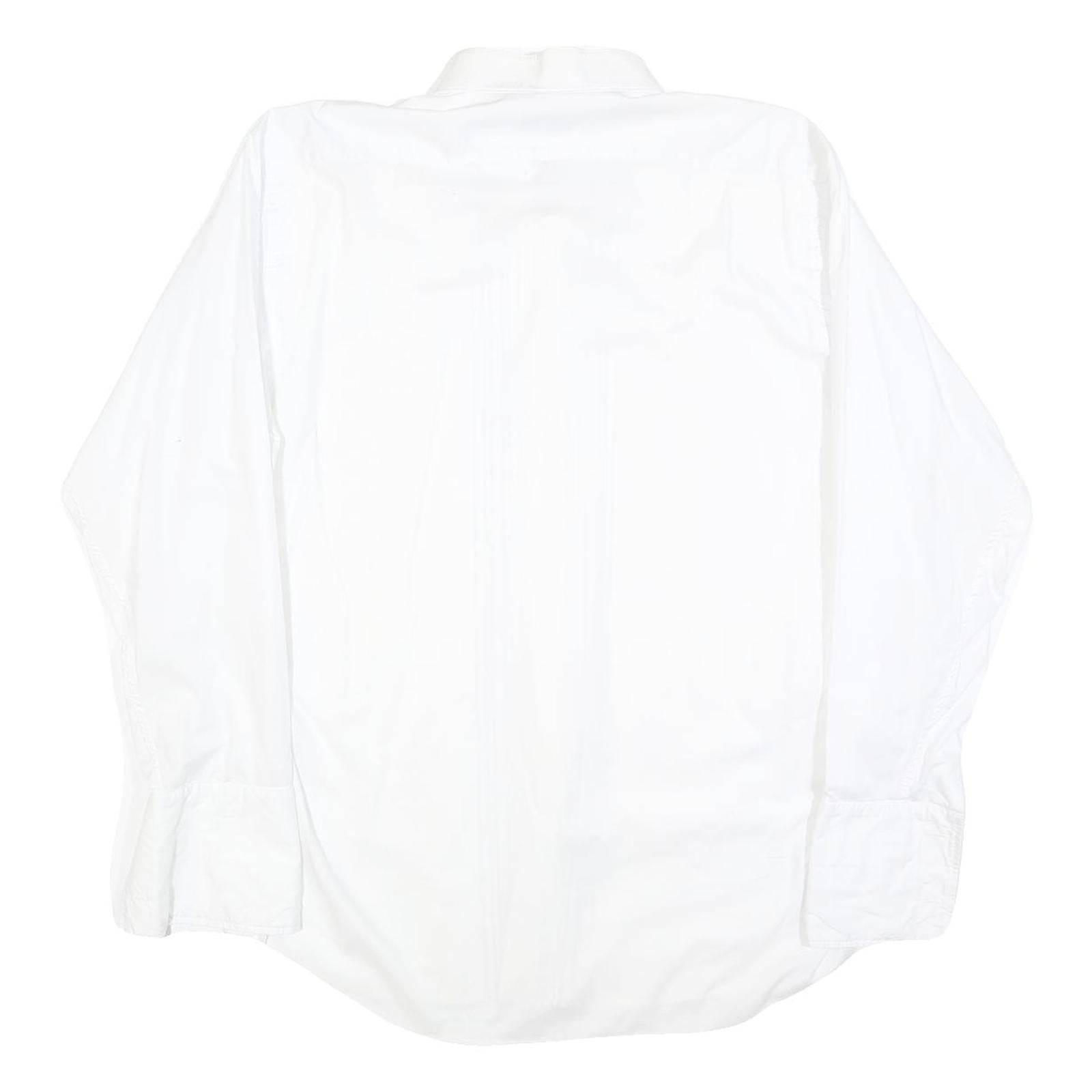 AKCO Mens White L Cotton Blend Shirt Dressy Elegant Formal Button-Up