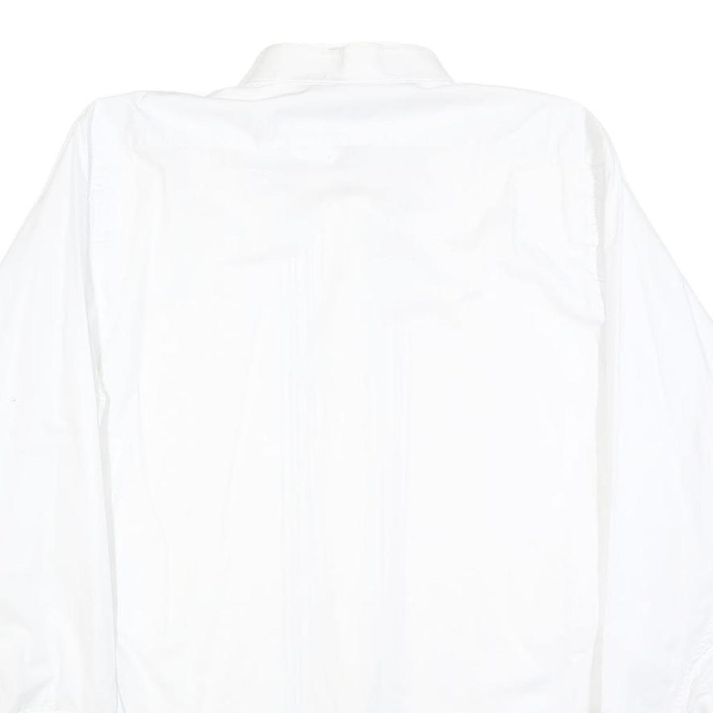 AKCO Mens White L Cotton Blend Shirt Dressy Elegant Formal Button-Up