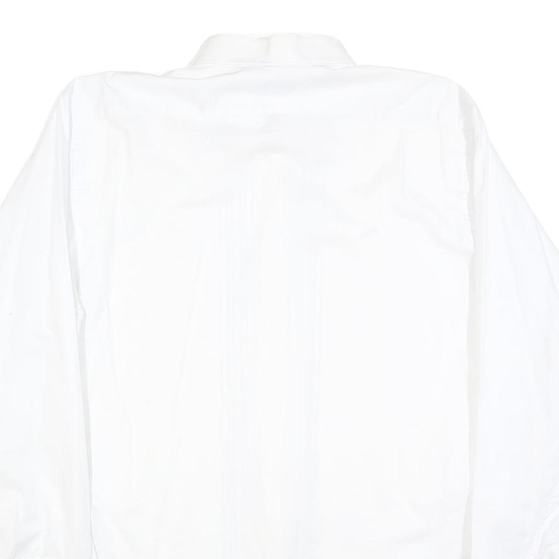 AKCO Mens White L Cotton Blend Shirt Dressy Elegant Formal Button-Up