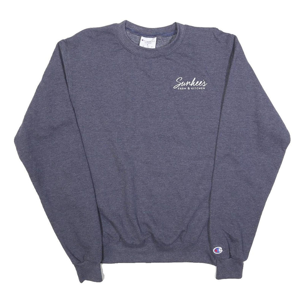 CHAMPION Mens Blue Sweatshirt Crew Neck S Sunhee's Farm Kitchen Logo Casual