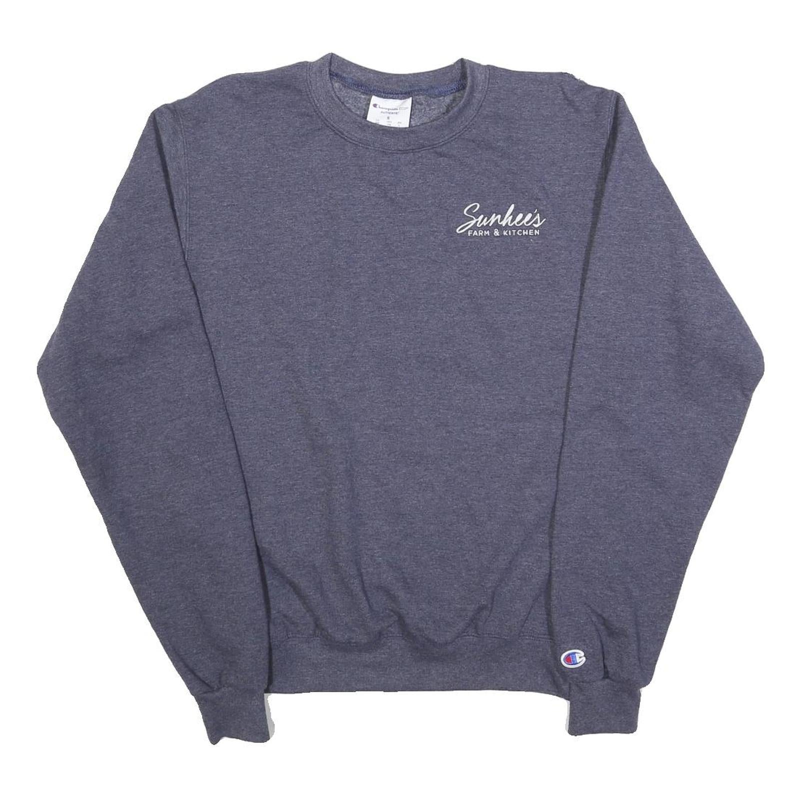 CHAMPION Mens Blue Sweatshirt Crew Neck S Sunhee's Farm Kitchen Logo Casual