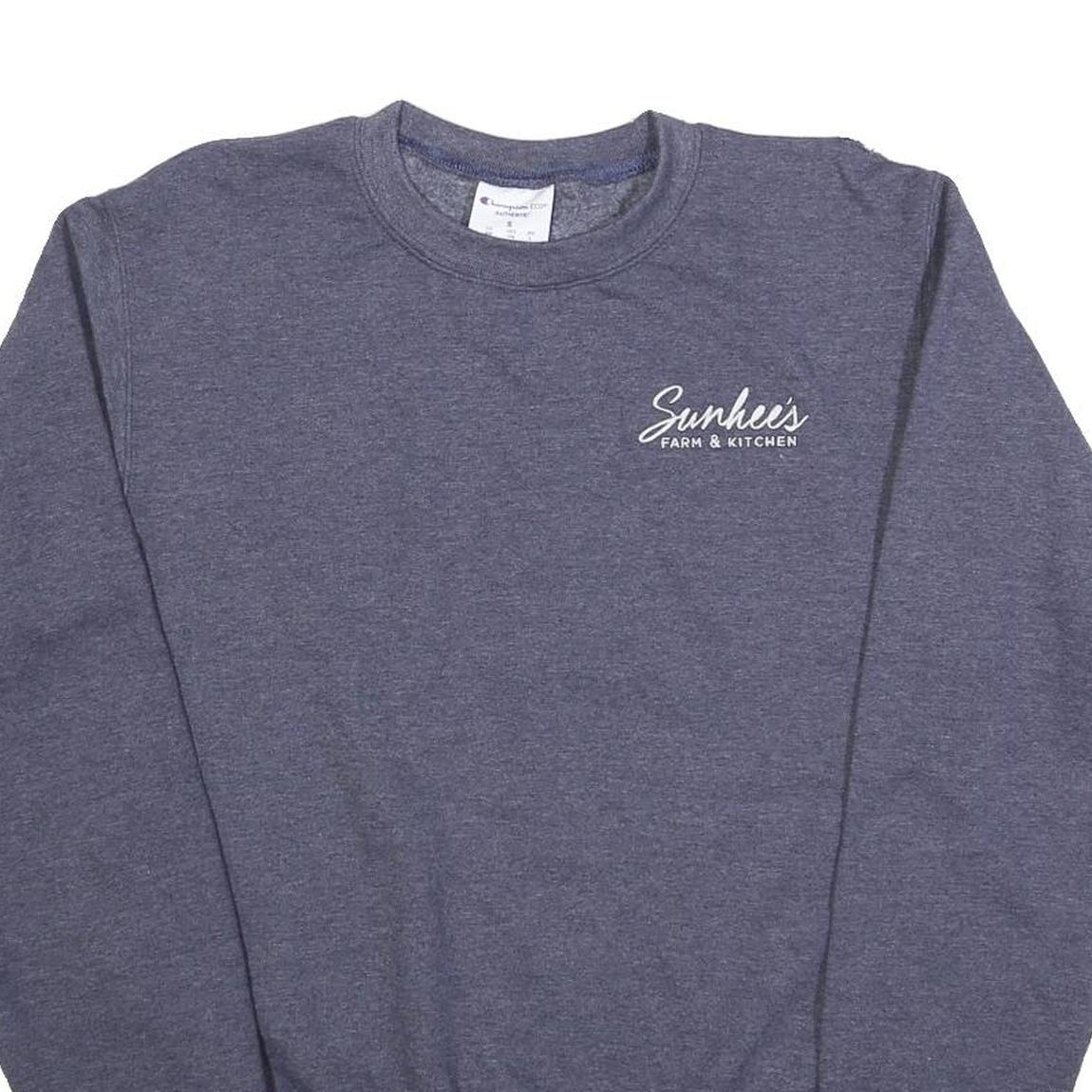 CHAMPION Mens Blue Sweatshirt Crew Neck S Sunhee's Farm Kitchen Logo Casual