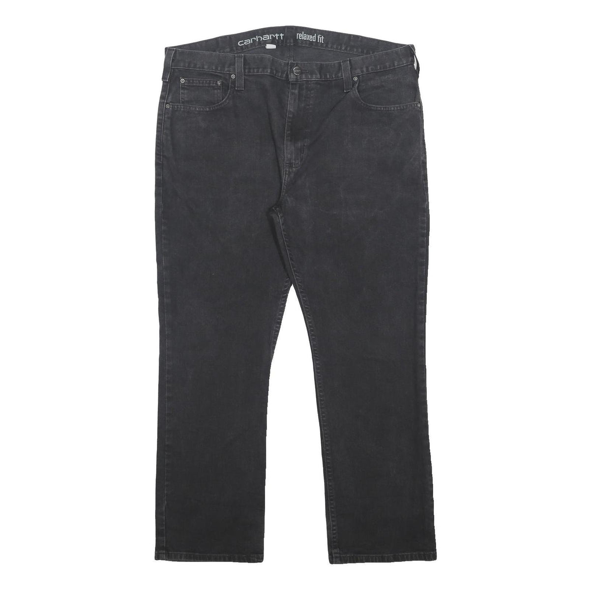 CARHARTT Mens Relaxed Fit Black Denim Jeans W40 L30 Zip Closure Casual Wear