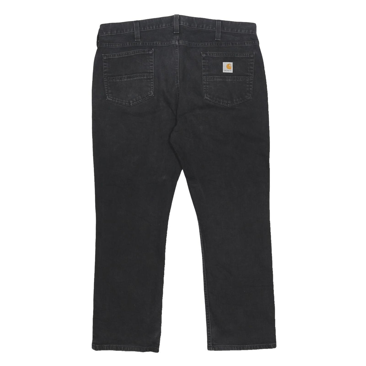 CARHARTT Mens Relaxed Fit Black Denim Jeans W40 L30 Zip Closure Casual Wear