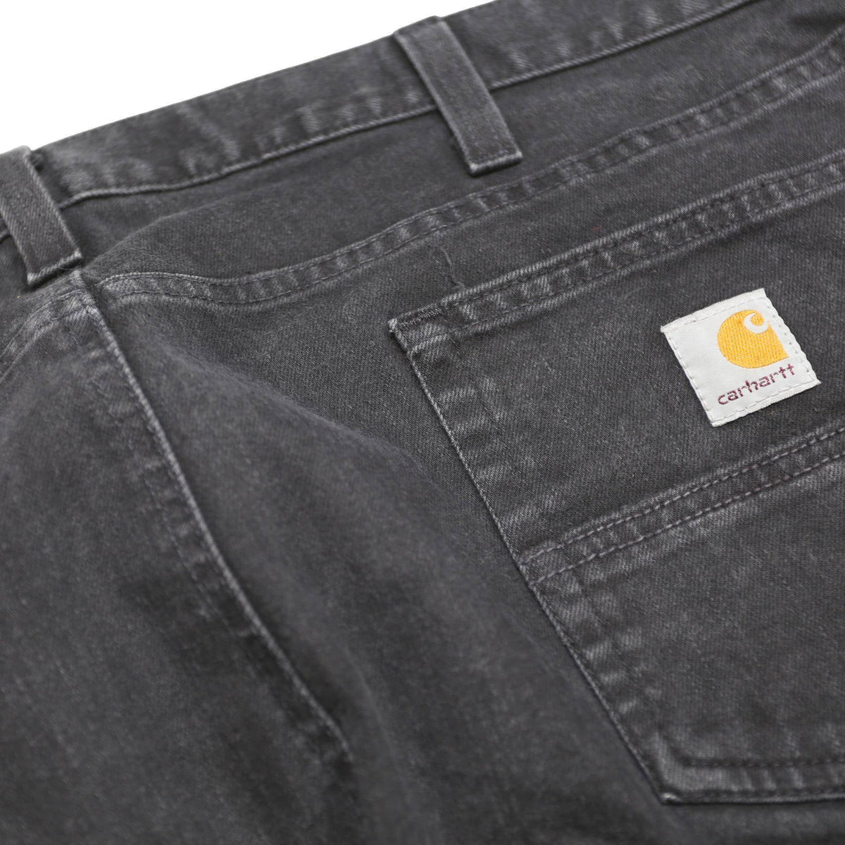 CARHARTT Mens Relaxed Fit Black Denim Jeans W40 L30 Zip Closure Casual Wear