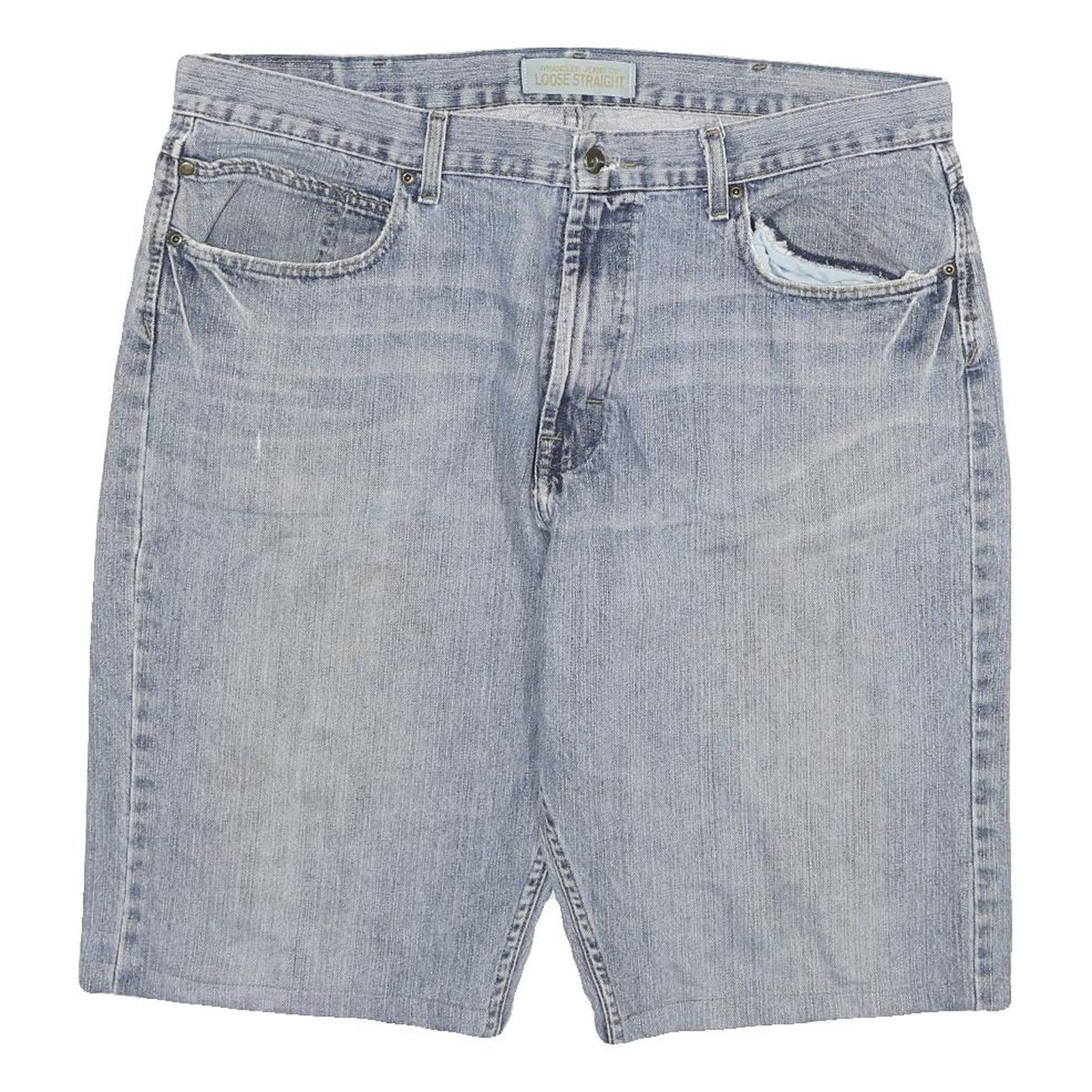 WRANGLER Mens Denim Blue Loose Straight Shorts 4XL W40 Casual Cotton Blend