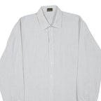 MASTER STYLE Mens Shirt Grey Striped Long Sleeve M