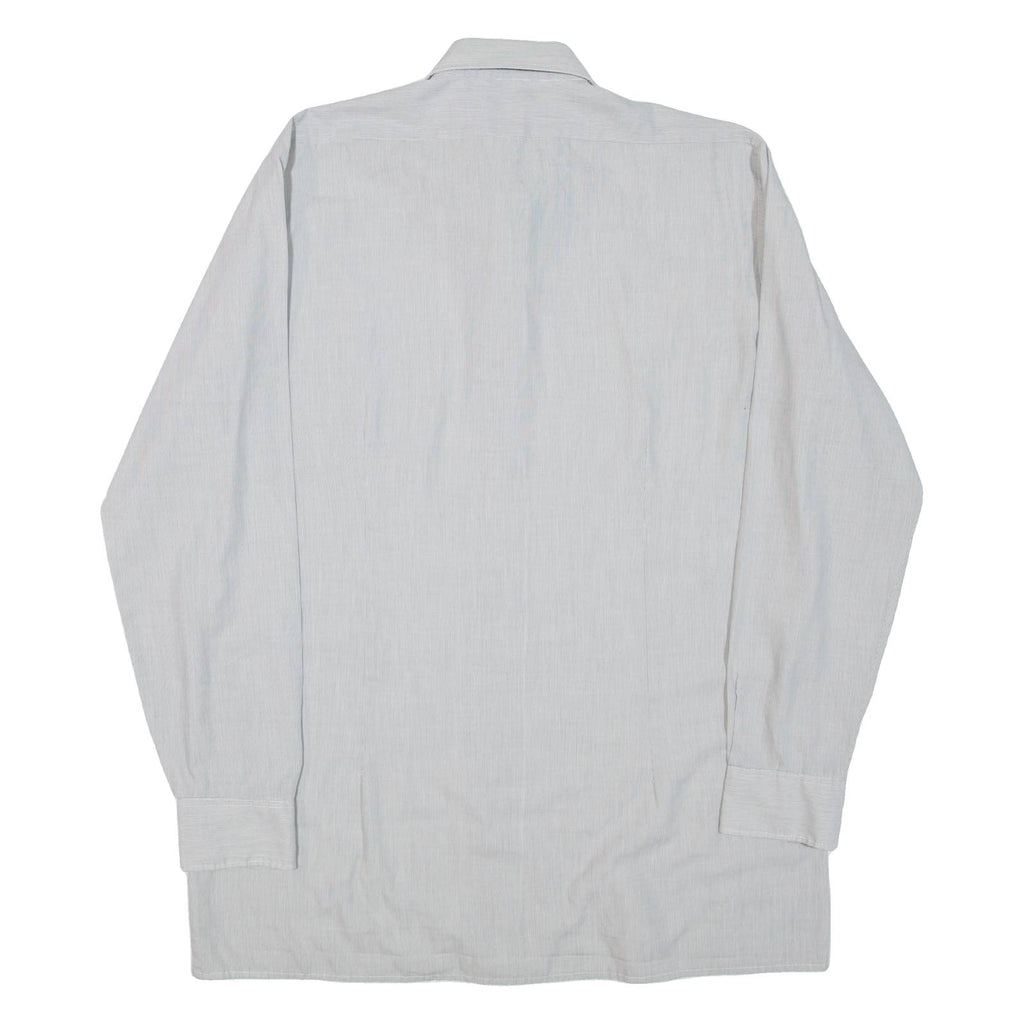 MASTER STYLE Mens Shirt Grey Striped Long Sleeve M