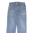 CARHARTT WIP Mens Jeans Blue Regular Straight Denim Medium W30 L31 Zip Cotton