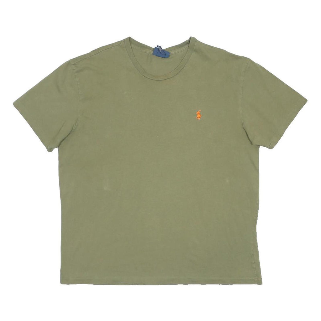 POLO RALPH LAUREN Mens Green & Orange Classic T-Shirt L Short Sleeve Crew Neck