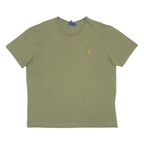 POLO RALPH LAUREN Mens Green & Orange Classic T-Shirt L Short Sleeve Crew Neck