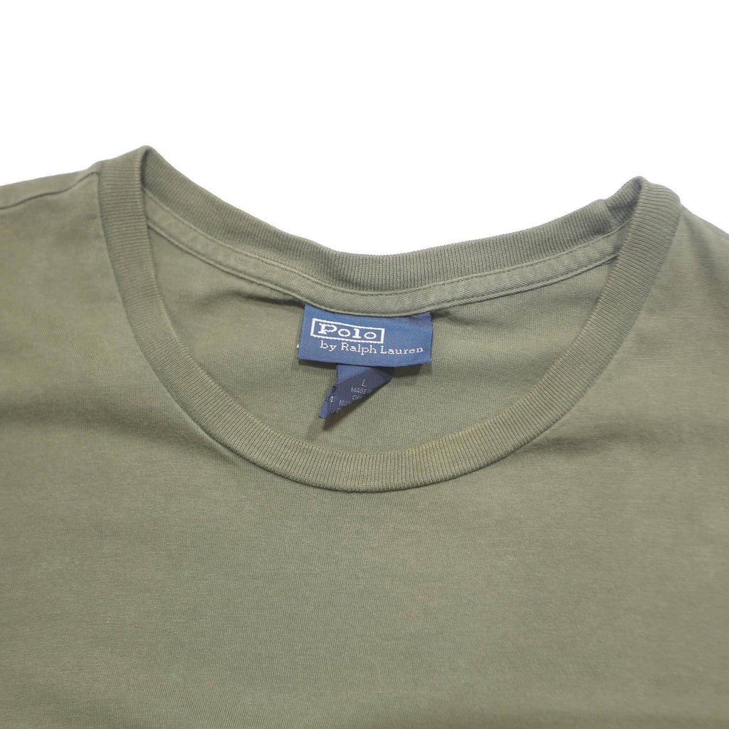 POLO RALPH LAUREN Mens Green & Orange Classic T-Shirt L Short Sleeve Crew Neck