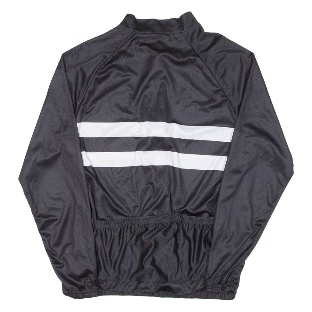 Cycling Mens Jersey Black Long Sleeve Full Zip M