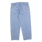CARHARTT Mens Relaxed Light Blue Denim Jeans W36 L26 Casual Workwear Zip Closure
