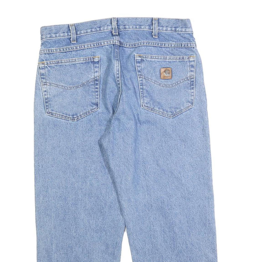 CARHARTT Mens Relaxed Light Blue Denim Jeans W36 L26 Casual Workwear Zip Closure