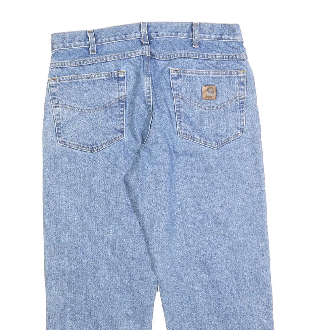 CARHARTT Mens Relaxed Light Blue Denim Jeans W36 L26 Casual Workwear Zip Closure